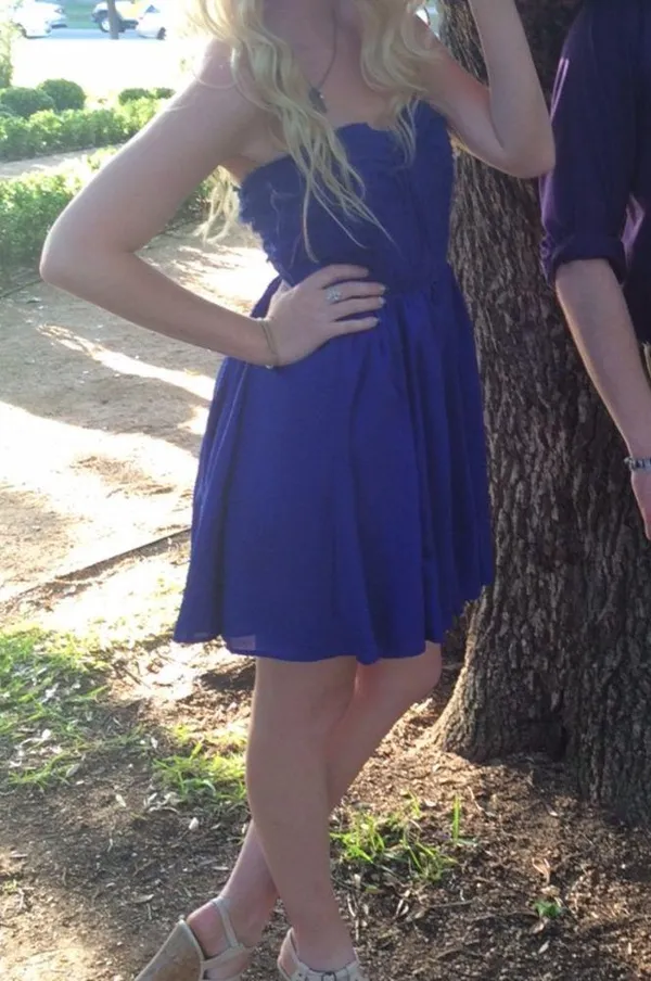 Do & Be Royal Blue Strapless Full Dress - Image 9
