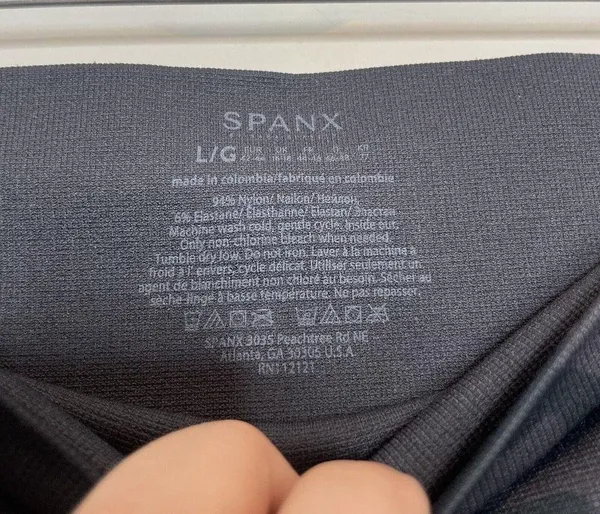 Spanx Navy Blue Gray Camo Seamless Look At Me Now Leggings Size Large - Image 10