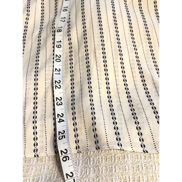 Ann Taylor Ivory & Black Stripe Blouse Split Sleeve Top Size S - Image 2