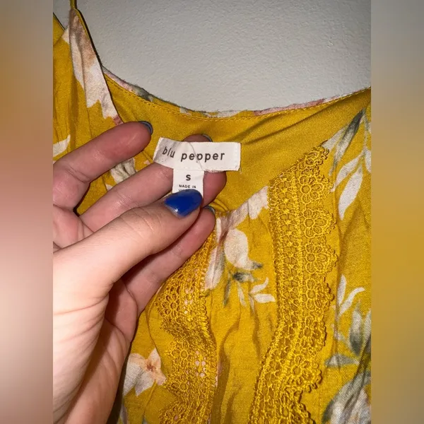 Blu Pepper Yellow Floral Print Dress - Image 5