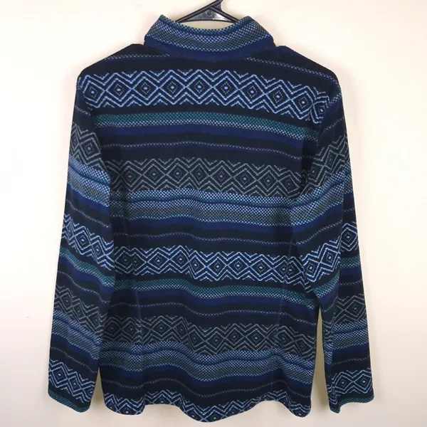 Women’s Fleece Striped Patterned Quarter Zip-Up Sweatshirt - Image 6