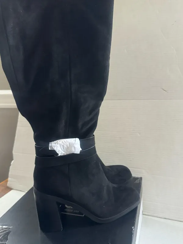 DV Dolce Vita Women's Finnian Black Knee High Block Heel Boots Size 7 Wide calf - Image 4