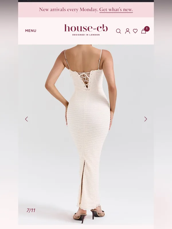 House of CB cream maxi dress - Image 3