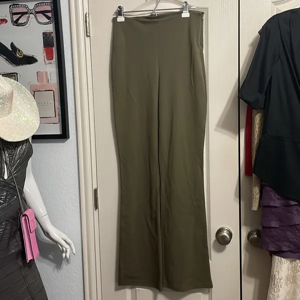 NWT Fabletics 24/7 Olive‎ Green Ponte Kick Flare Pant (TALL) - Image 3