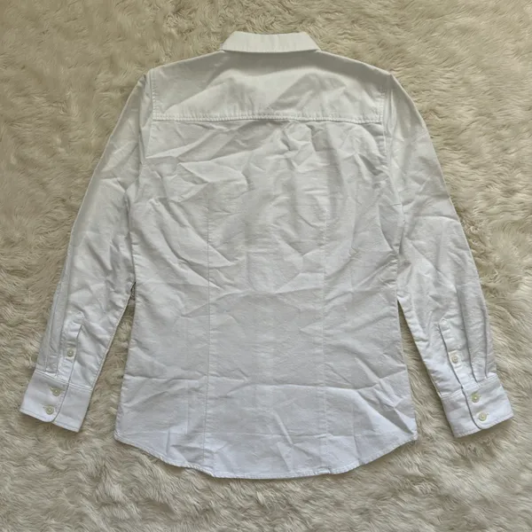 J. Crew Factory Top Petite Button-Up Oxford Shirt in Signature Fit White PXS NWT - Image 5