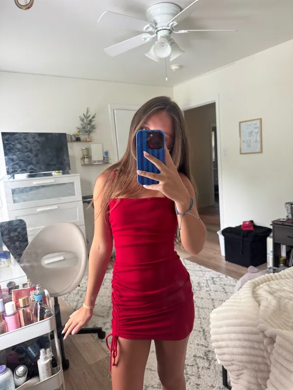 Windsor Dress Mini Red Bodycon - Image 2