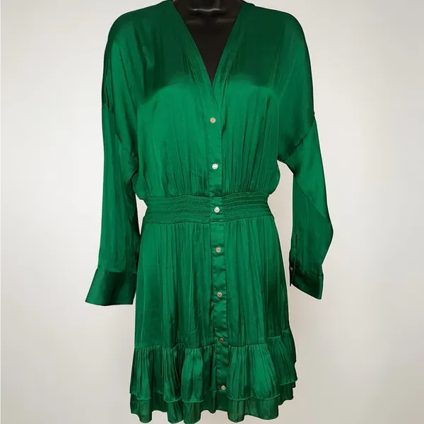 Maje- Rumia Dress Elegant Green Button-Down Dress Size 40 Size 8 US - Image 6