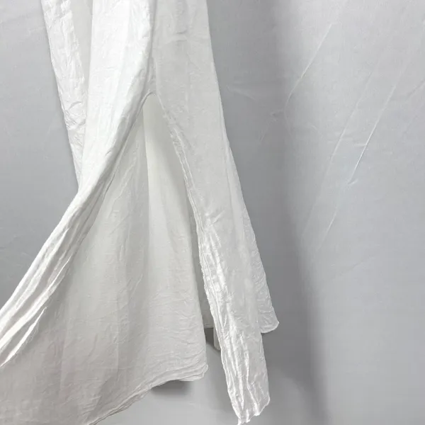 Terzo Millennio 100% Linen Maxi Dress Womens S Made in Italy Crochet Boho White - Image 9