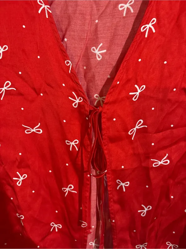 Aerie Tie Front Bow Sleep Shirt | Size: Small - Image 2