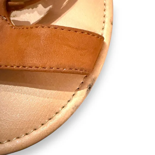 Maurices Brown Faux Leather Lace Up‎ Tassel Pom Pom Flat Sandals Sz 8 - Image 7
