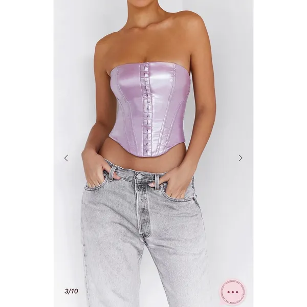 Mistress Rocks House‎ of CB Cultured Lilac Strapless Corset Top NWT Small SOLD OUT - Image 4