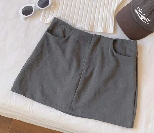 Dark Gray Mini Bodycon Business Attire Casual Going Out Skirt - Image 3