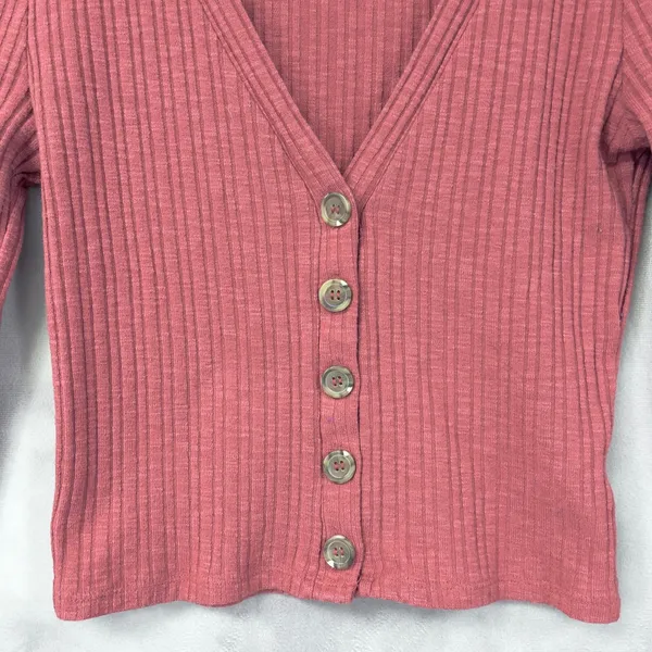 Forever 21 Women Crop Cardigan Size Medium‎ Y2K Coquette Clean Girl Femme Retro - Image 2