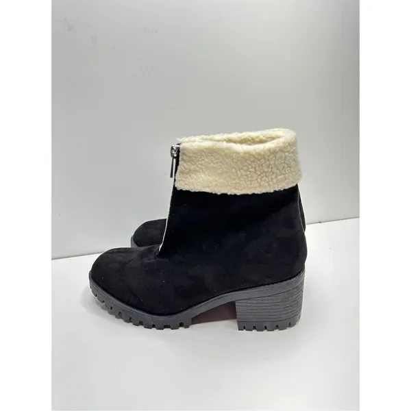 Bella Vita Cable Lug Black Booties Faux‎ Shearling Size 8.5 New - Image 3