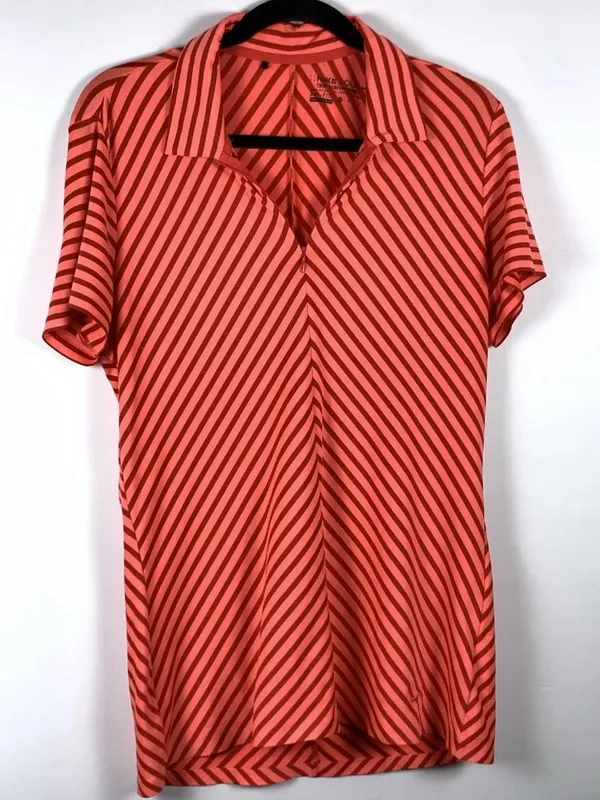 Nike Golf Tour Performance Dri-FIT Womens Medium Striped Quarter Zip Polo Top - Image 2