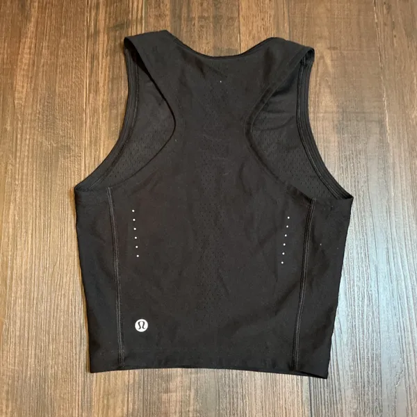 Lululemon SenseKnit Running Tank Top Black Zoned Compression Cropped 4 Tank - Image 2