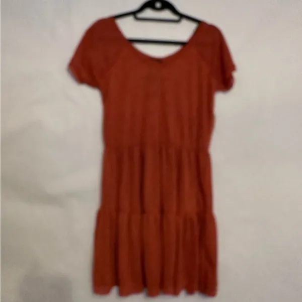 NWT Forever 21 Burnt Orange Tiered Short Sleeved Babydoll Dress Size Large - Image 8