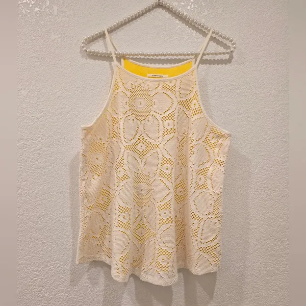Anthropologie Cosette Top Size S Yellow White - Image 4