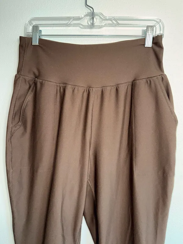 Old Navy Active Powersoft Go Dry Joggers Brown High Rise Pocket - Image 4