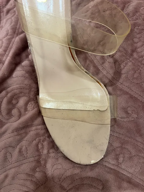 X2 Clear Strap Nude Heeled Mules Tan Size 10 - Image 3