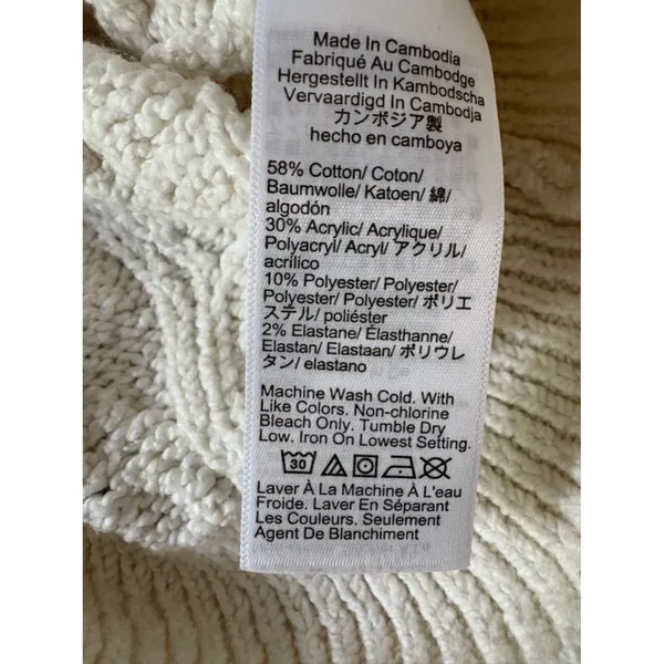 J.Crew Cream Cable Knit Sweater Size Small Cozy Classic Pullover - Image 6
