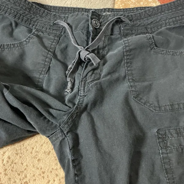 Ex Supplies Y2K Utility Cargo Capri Pants Womens 8 Black Gorpcore Cotton - Image 3