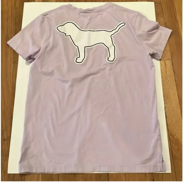 Pink Victoria Secret light purple t- shirt size small - Image 5