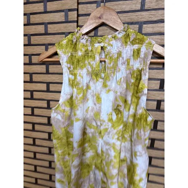 Joie Green And White Mockneck Tank Top Size Medium‎ - Image 4