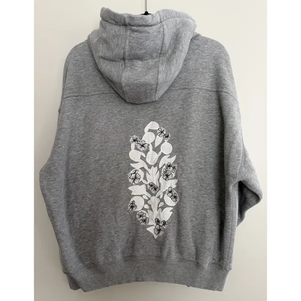 Free People FP Movement Final Call Logo Embroidered Hoodie Heather Grey Small - Image 2