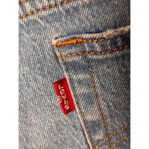 Levi's Womens 501 Original Shorts 27 Blue Distressed Cutoff Denim Boho Festival - Image 6