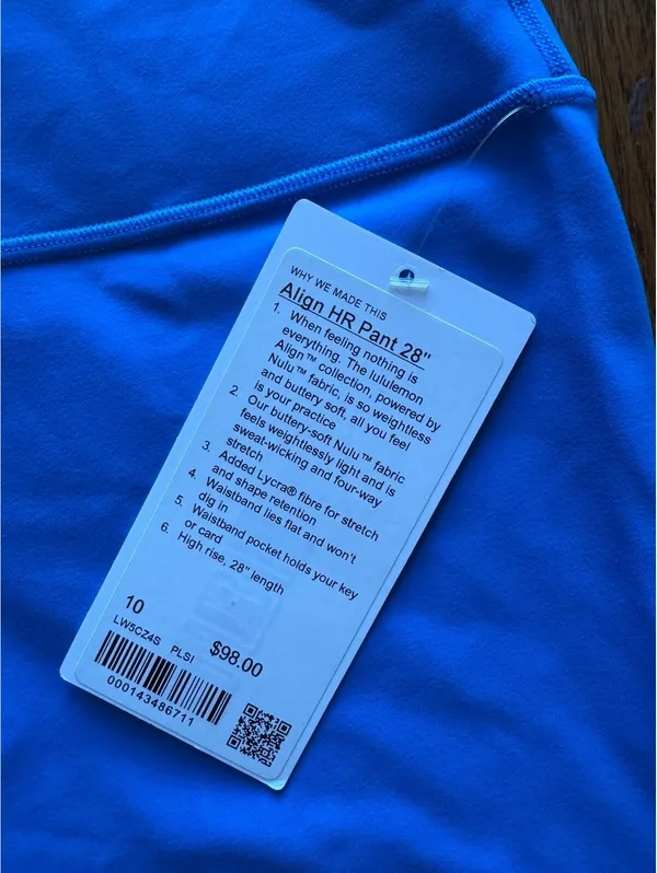 Lululemon Align High Rise 28” Poolside Size 10 NWT - Image 4