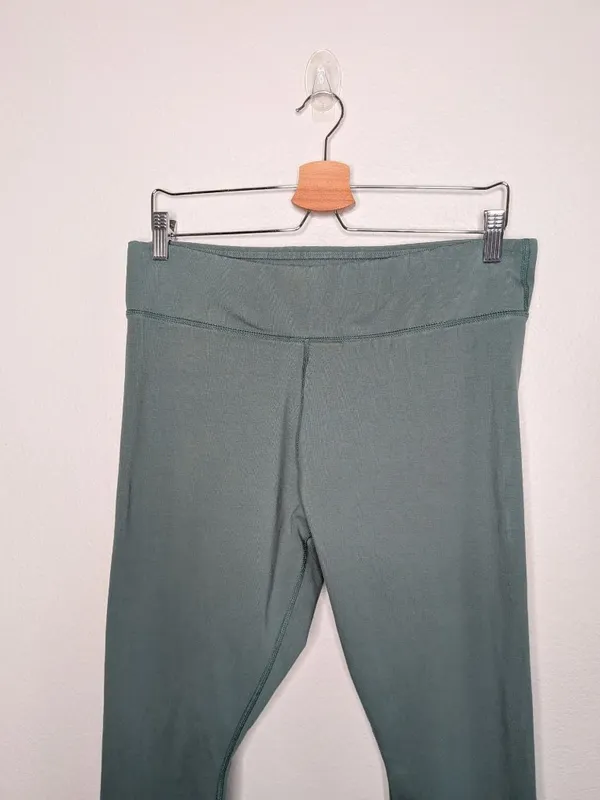 Pact Womens Organic Cotton Green Full-Length Leggings Size XL - Image 2