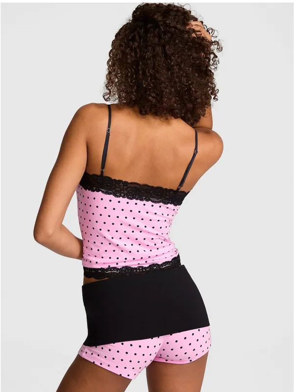 Frankie’s bikinis tank and shorts set pink dot - Image 3
