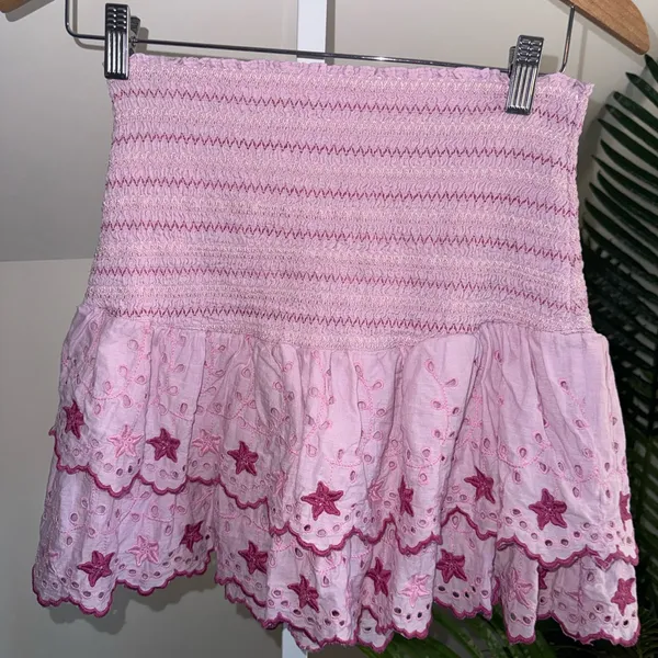 LoveShackFancy Nathan mini‎ skirt  Lavender Fields medium - Image 5