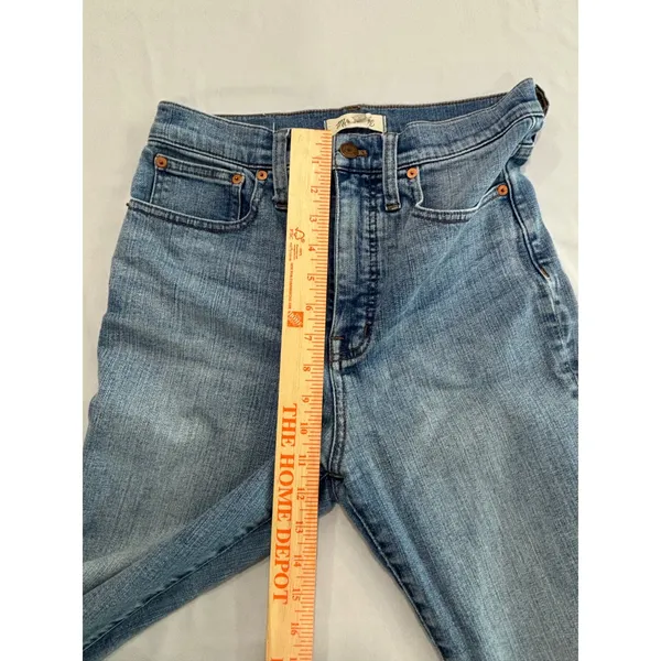 Madewell Skinny Flare Jeans High Rise Medium‎ Wash Blue Denim Size 27 - Image 6