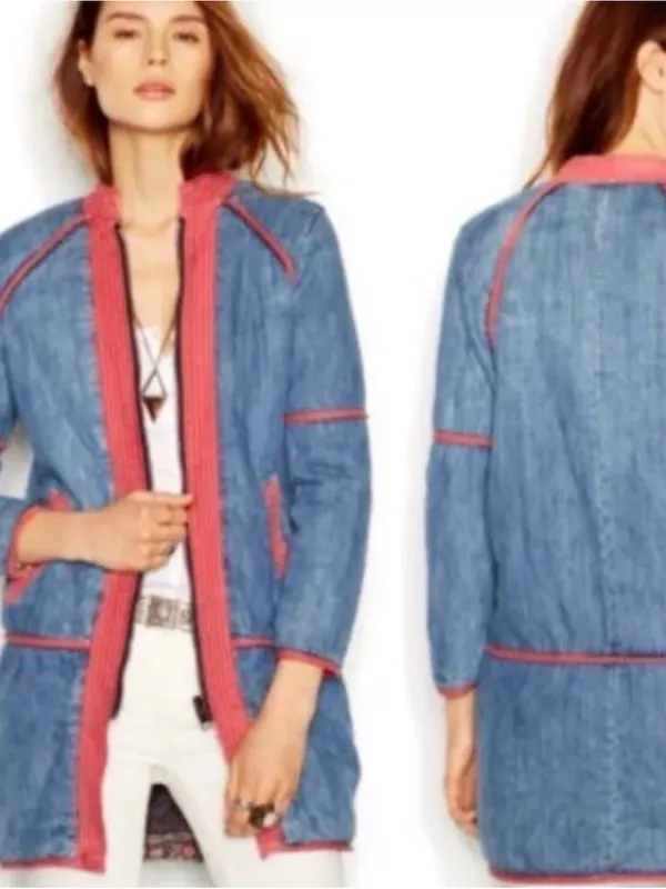 Free People Belario Reversible Quilted Jacket Cotton Small Boho - Image 5