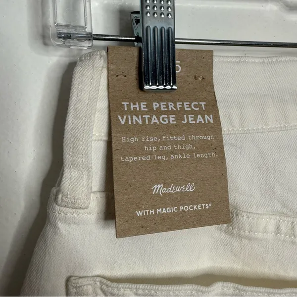 NWT Madewell The Perfect Vintage Jean In Tile White ND501 Size 25‎ - Image 5