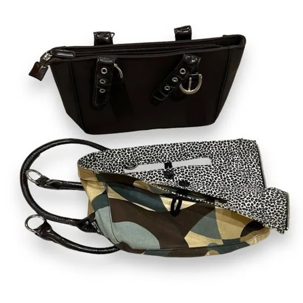 Luvali Changeable & Reversible Dark Brown Bag with Kaleidoscope/Jungle Cover - Image 2