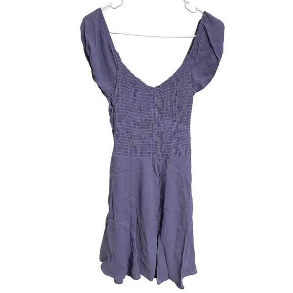 Reformation Hummingbird Crepe Mini Dress Lavender Purple Puff Sleeve Size 8‎ - Image 2