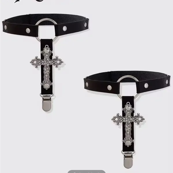 Black Gothic Leg Garters - Image 7
