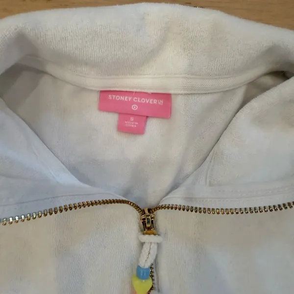 Women's White Quarter-Zip Sweater stony Clover Lane target small terry - Image 2