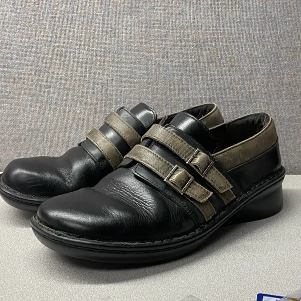 Naot‎ Celesta Loafer Womens Shoe 7 7.5 EU 38 Black Leather Cork Insole Comfort - Image 2