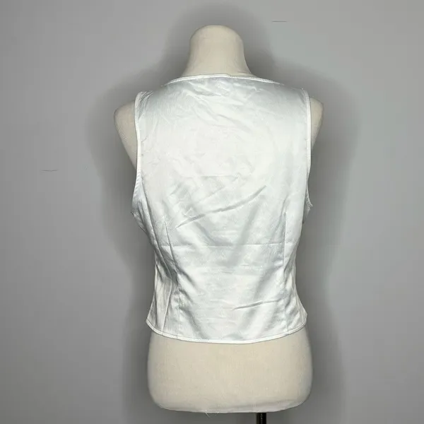Topshop- White Button Up Tank Top - Image 3