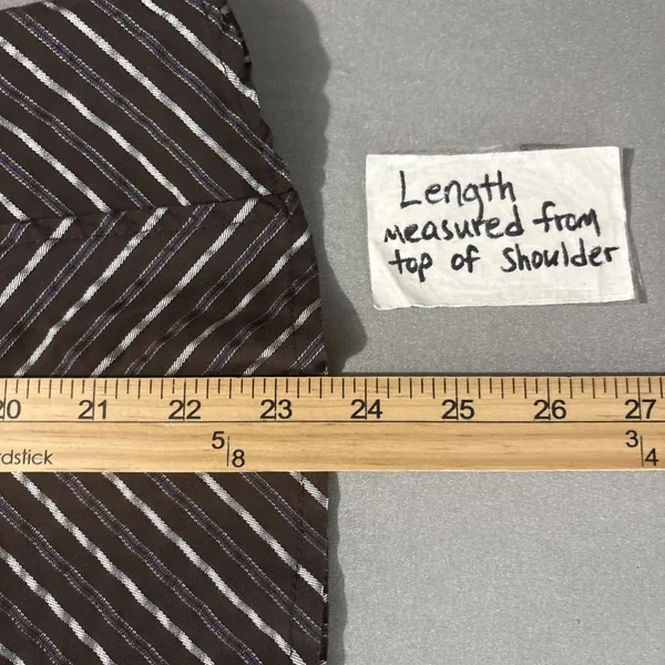 Apt. 9 Babydoll 90s Y2K 2000 Size Small Dark Brown Striped Button Up Shirt Office Siren - Image 10