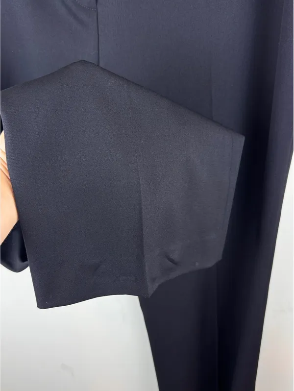 Lafayette 148 New York Black Virgin Wool Stretch Straight Leg Pants Size 14 - Image 7