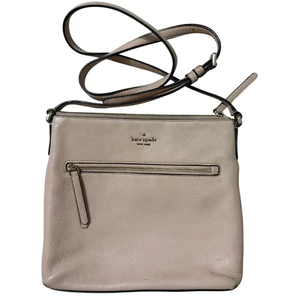 Kate Spade New York Jackson Street Beige Tan Nude Pebbled Leather Crossbody Bag - Image 2