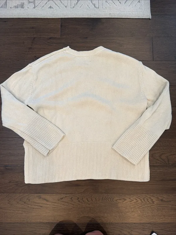 GAP Women’s Ivory Crewneck Sweater Size Small Tall - C1-351 - Image 7
