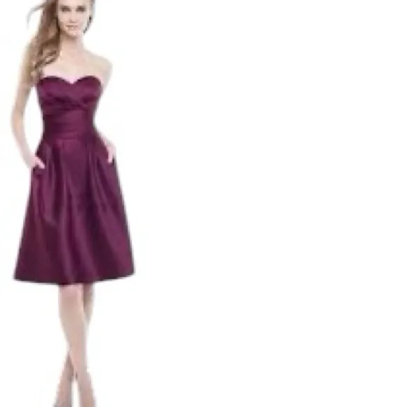 Bill Levkoff Purple Satin Strapless Sweetheart Dress Size 10 Formal Wedding EUC - Image 5