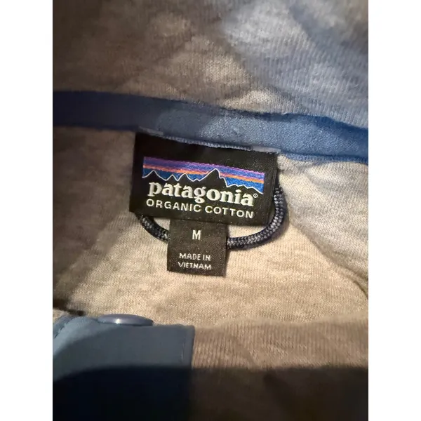 Patagonia Quilted Snap-T Pullover Womens Medium Grey Blue 25282 Organic‎ Cotton - Image 3