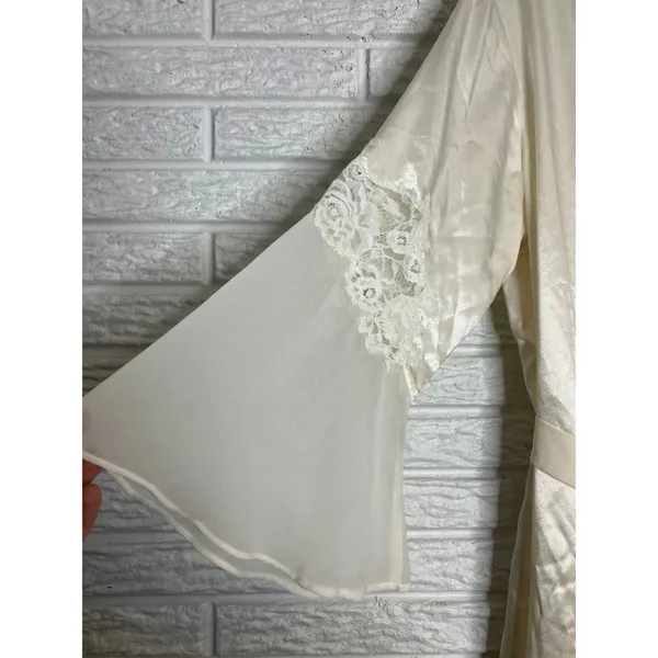Oscar de la renta pink label white brides robe bell sleeves women's size large‎ - Image 3